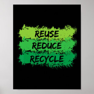 Affiche Réutiliser Réduire Recycle Funky Jour des terres é