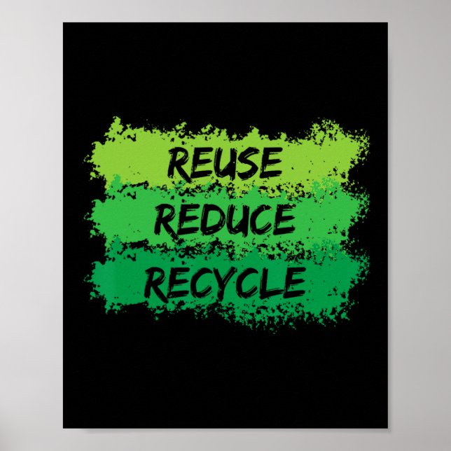 Affiche Réutiliser Réduire Recycle Funky Jour des terres é (Devant)