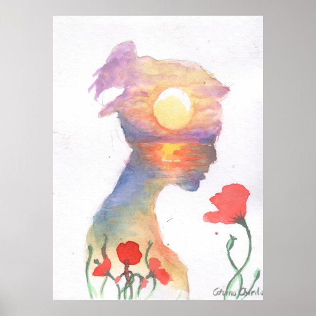 Affiche Rêvant d'un coucher de soleil (Devant)