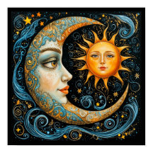 Rêve céleste fantasque : Lune et Soleil. Art