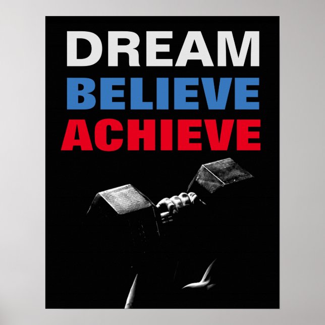 Affiche Rêve Croire Réussir Motivation Bodybuilding (Devant)