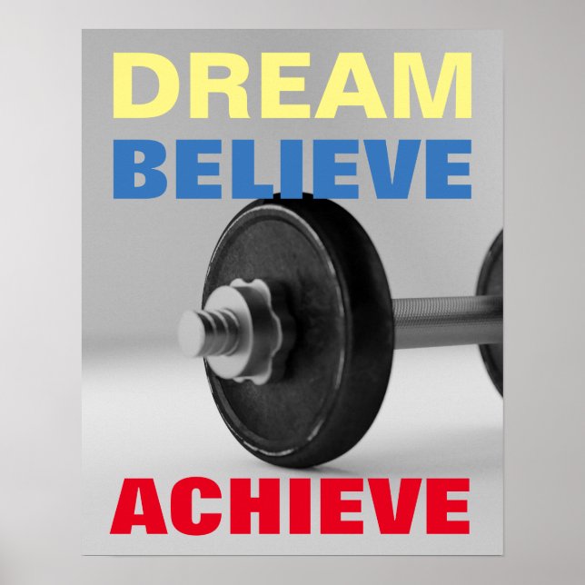Affiche Rêve Croire Réussir Motivation Bodybuilding (Devant)