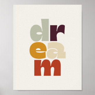 Affiche Rêve dans un style de couleur rétro