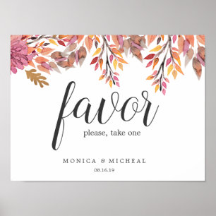 Affiche Rêve d'automne Symbole de faveur de mariage