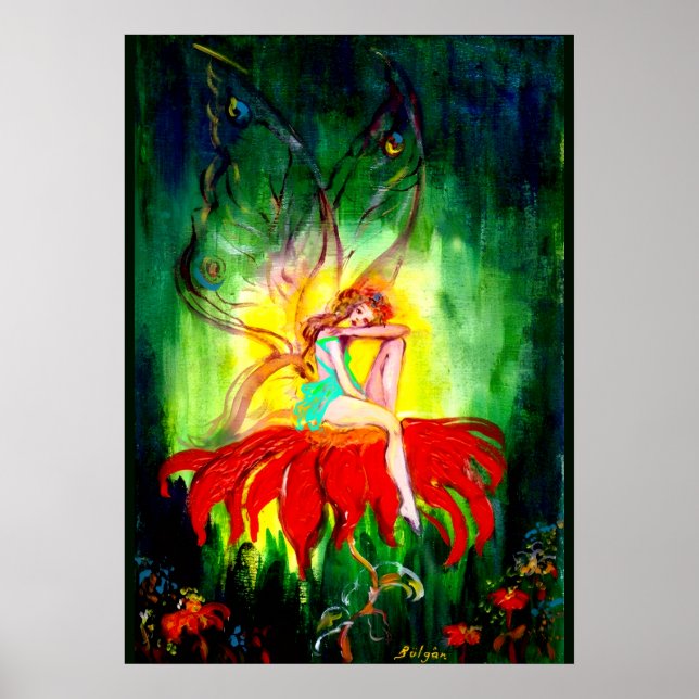 Affiche RÊVE DE FÉE SUR LA FLEUR Fantaisie (Devant)