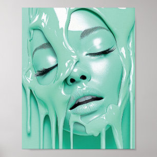 Affiche Rêve de fille à la menthe liquide Art abstrait