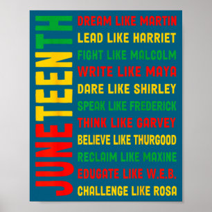 Affiche Rêve de Juneteenth comme Martin histoire noire afr