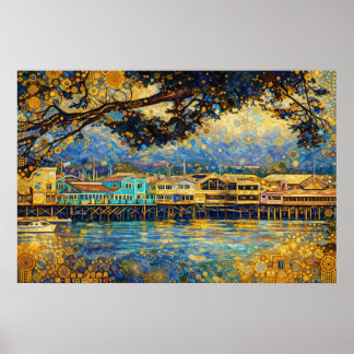 Affiche Rêve de la baie de Monterey inspiré de Klimt