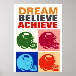 Affiche Rêve de motivation croire atteindre Football Pop A