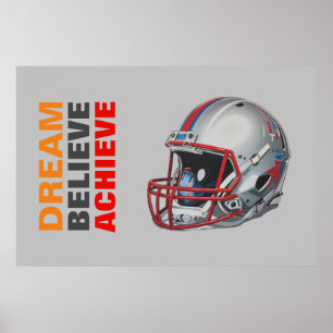 Affiche Rêve de motivation Croire en la réussite Football