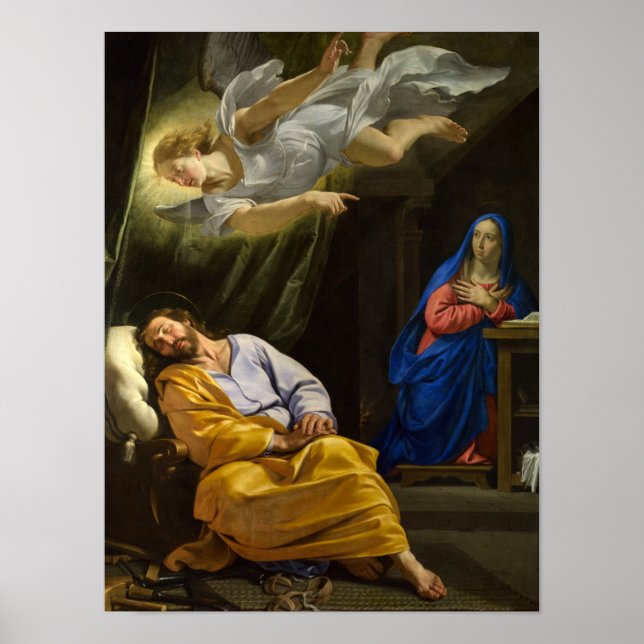 Affiche Rêve de Saint Joseph par Philippe de Champaigne (Devant)