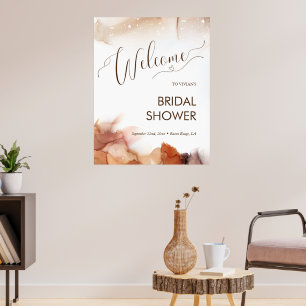 Affiche Rêve élégant encre orange Fête de mariage de bienv