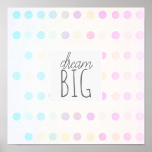 Affiche rêve grand pastel points citation mur art