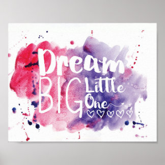 Affiche Rêve Grand Petit Un - rose/violet