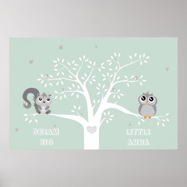 Affiche Rêve personnalisé gros, animaux mignons (Devant)