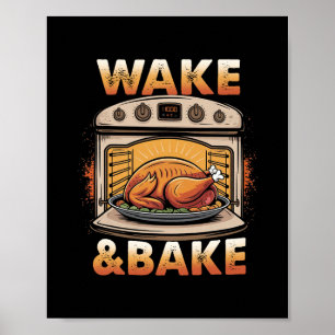 Affiche Réveil et levain drôle Ker mème Thanksgiving 