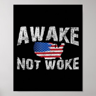 Affiche Réveillez Mais Pas Réveillé Usa 4 juillet Patriote