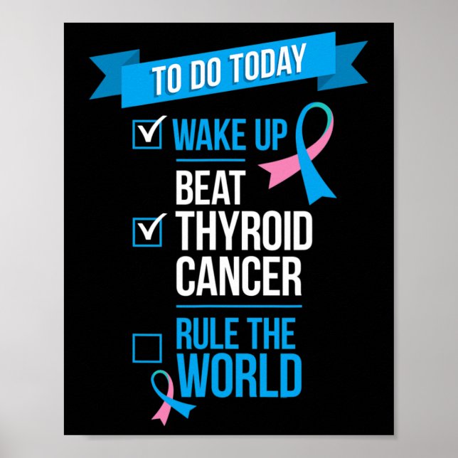Affiche Réveillez-vous battre le cancer de la thyroïde dom (Devant)