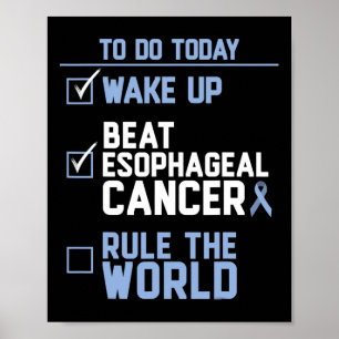 Affiche Réveillez-vous vaincre le cancer de l'oesophage Ré