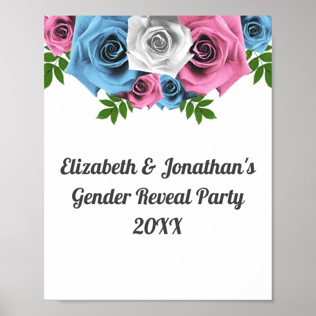 Affiche Révélation de genre Rose Bouquet (Devant)