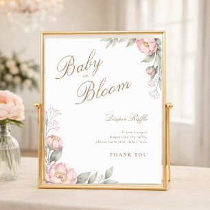 Affiche Révélation de la future maman en fleurs Baby Showe