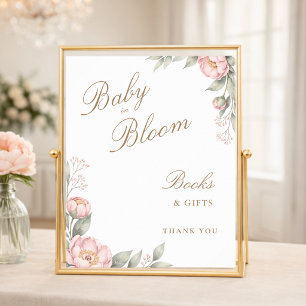 Affiche Révélation de la future maman en fleurs pour la ba