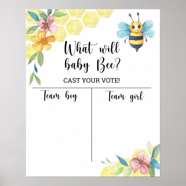 Affiche Révélation du sexe de l'abeille garçon ou fille gr (Devant)
