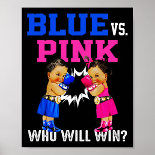Affiche Révéler le genre Bleu Vs Rose Ethnique Boxe Babies