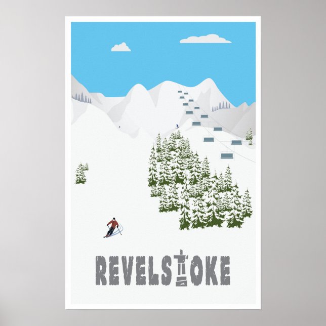 Affiche Revelstoke (C.-B.) Canada, Ski (Devant)