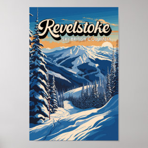 Affiche Revelstoke Canada Vintage hivernal