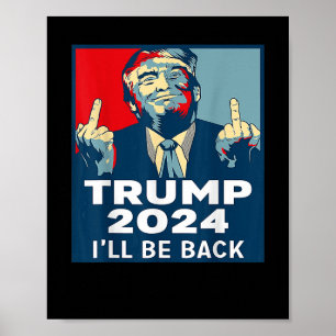 Affiche Revenez Trump 2024 Vintage Donald Trump 4 juillet