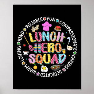 Affiche Revenir À L'École Déjeuner Lady Squad Cafétéria C
