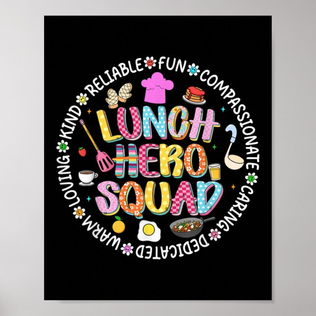 Affiche Revenir À L'École Déjeuner Lady Squad Cafétéria C (Devant)