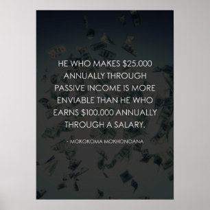 Affiche Revenus passifs contre salaire - Succès et agitati