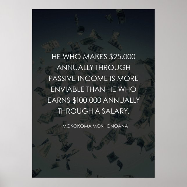 Affiche Revenus passifs contre salaire - Succès et agitati (Devant)