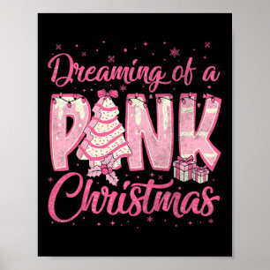 Affiche Rêver D'Un Gâteau De Noël Rose Fantastique Noël