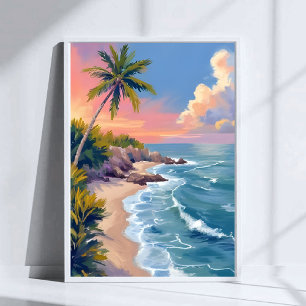 Affiche Rêverie d'eau salée Aquarelle de mer de côte océ