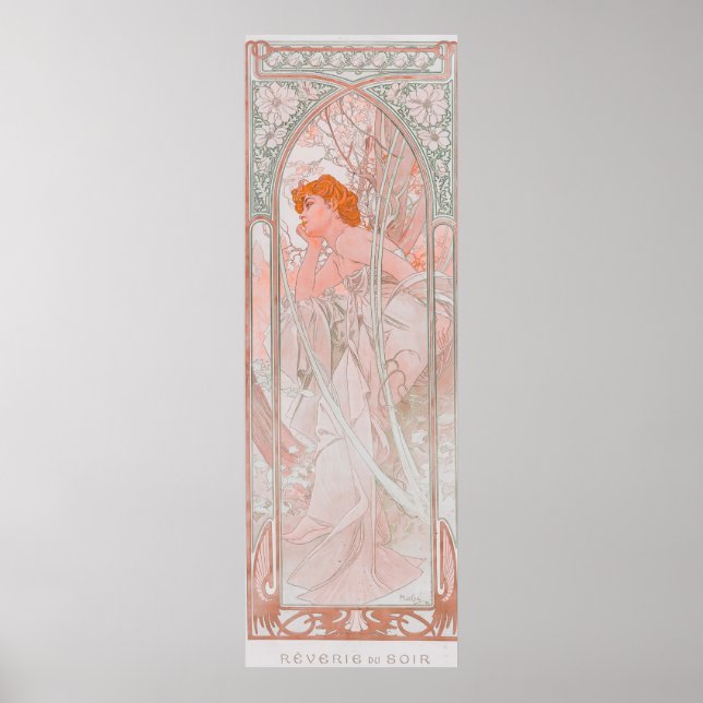 Affiche Reverie du Soir (1899) par Alphonse Mucha (Devant)