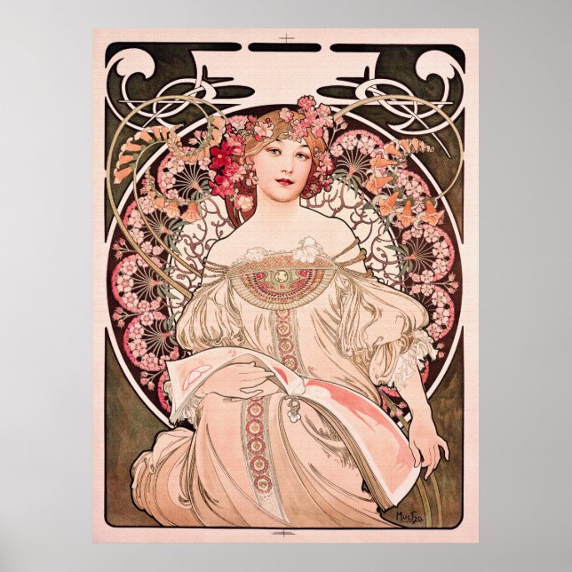 Affiche Rêverie par Alphonse Mucha  (Devant)