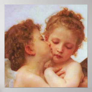 Affiche Reverie romantique - premier baiser de Bouguereau"