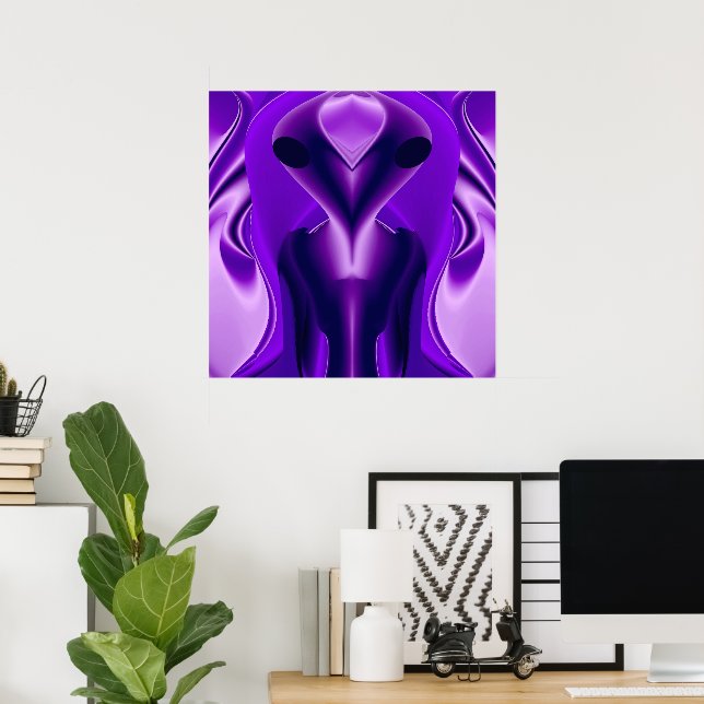 Affiche Rêves arc-en-ciel violet 3D, Alien (Bureau à domicile)