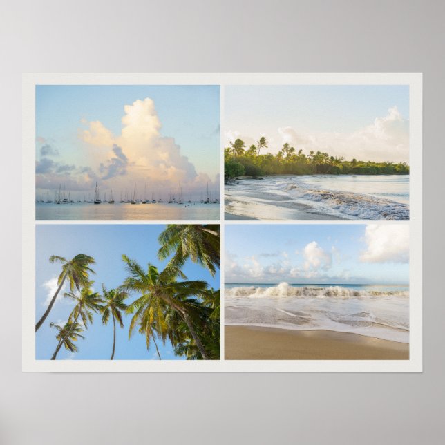 Affiche Rêves côtiers, photomontage tropical moderne (Devant)