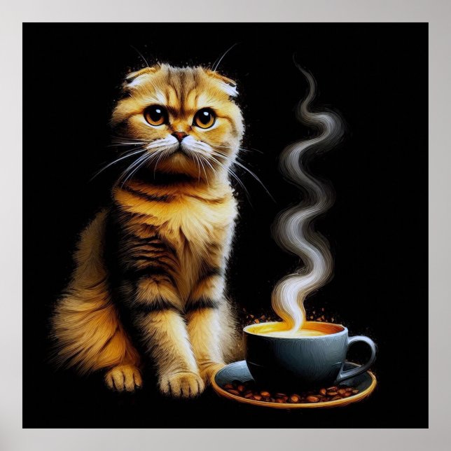 Affiche Rêves de café et de chat (Devant)