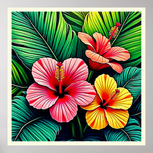Affiche Rêves de jardin de fleurs exotiques