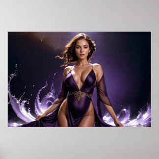 Affiche Rêves de la femme séduisante des eaux violettes 1
