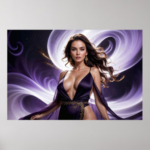 Affiche Rêves de la femme séduisante des eaux violettes 3