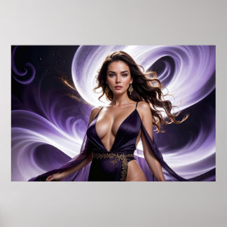 Affiche Rêves de la femme séduisante des eaux violettes 3