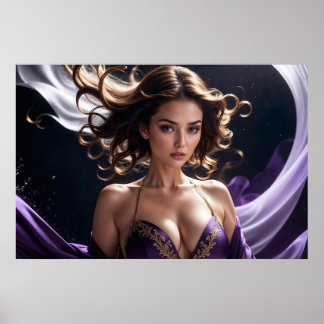 Affiche Rêves de la femme séduisante des eaux violettes 5