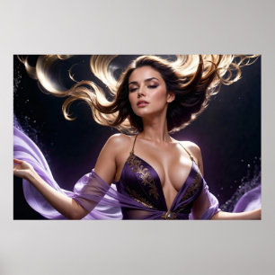 Affiche Rêves de la femme séduisante des eaux violettes 6