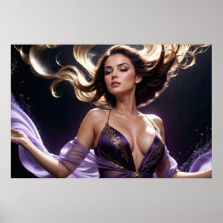 Affiche Rêves de la femme séduisante des eaux violettes 6